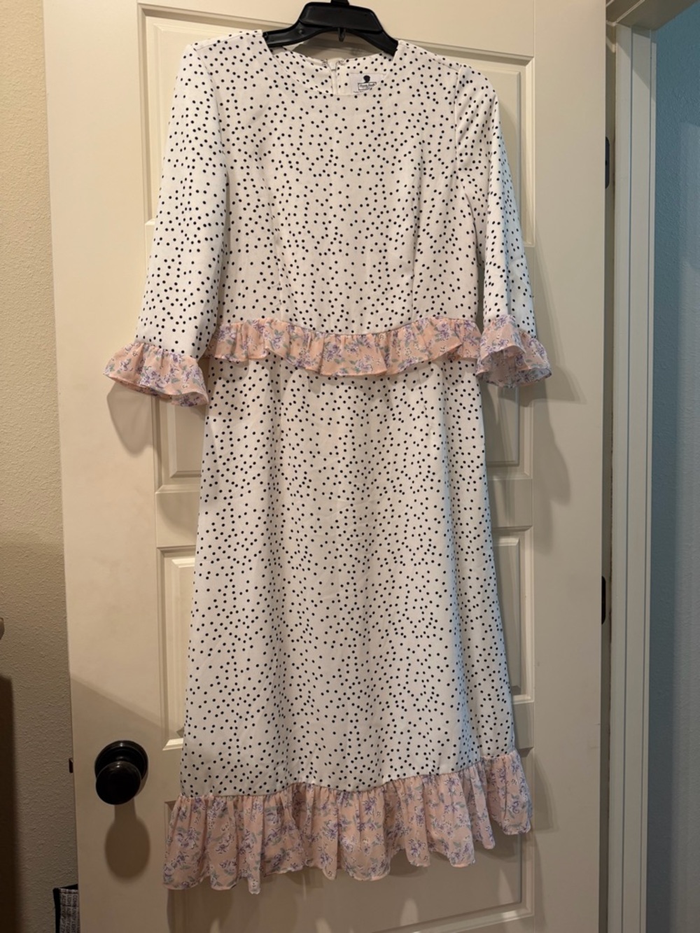 Dainty Jewells White Dress with Black Polka Dots